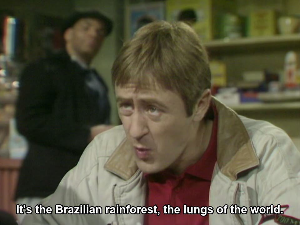 Only Fools and Horses S00E11 meme — “It's the Brazilian rainforest, the lungs of the world.”