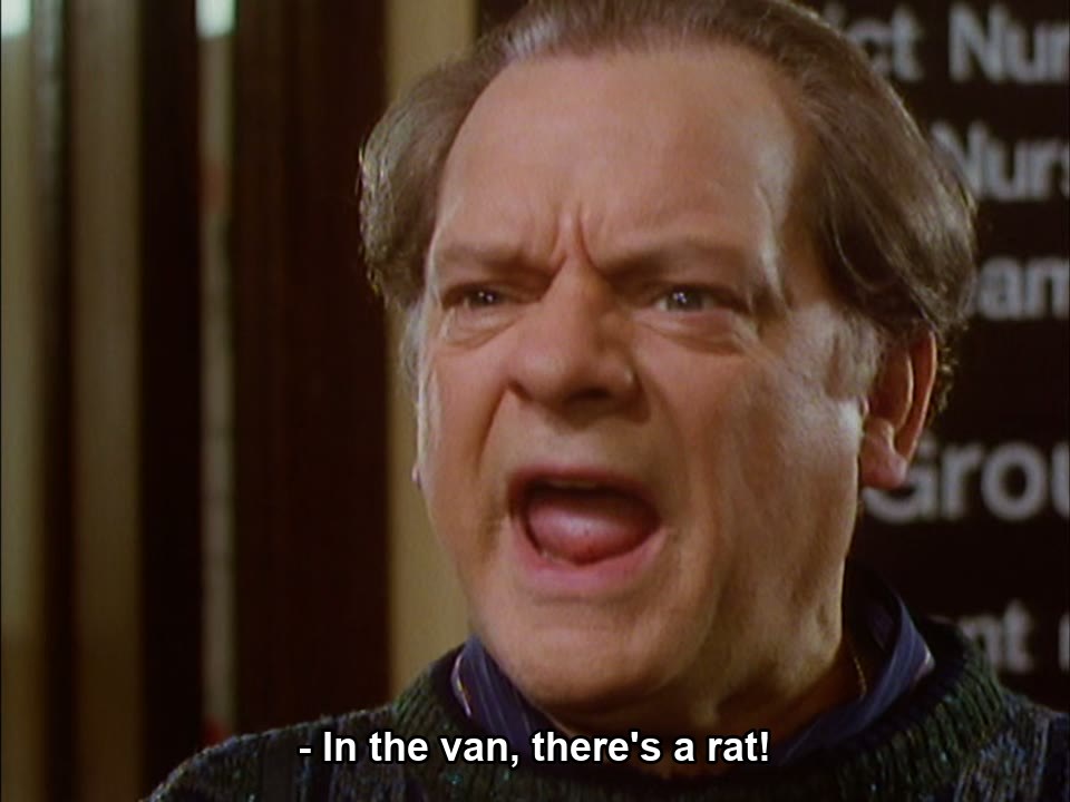 Only Fools and Horses S00E14 meme — “- In the van, there's a rat!”
