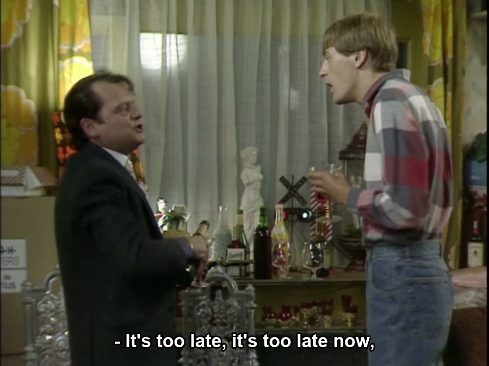 Only Fools and Horses S05E06 meme — “- It's too late, it's too late now,”