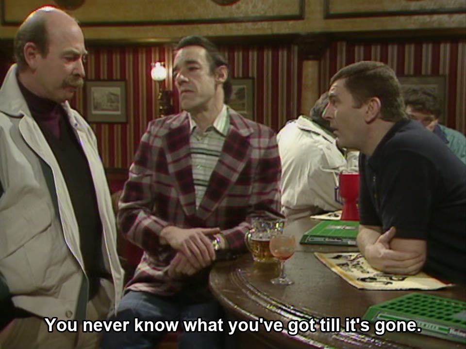 Only Fools and Horses S07E01 meme — “You never know what you've got till it's gone.”